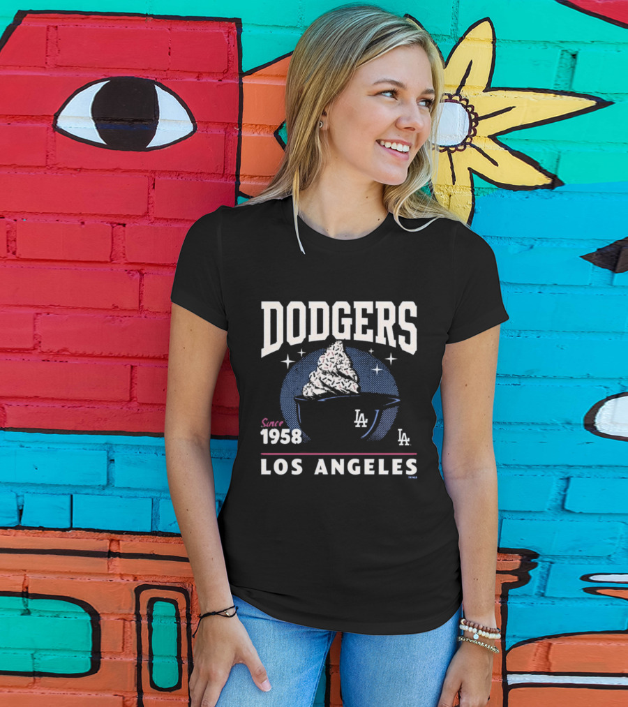 Dodgers Los Angeles Since 1958 Ice Cream LA T-Shirt