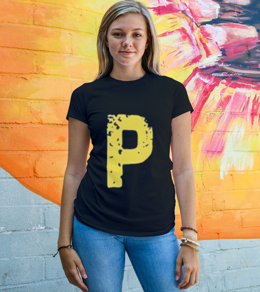 2026 Pirates IUP Night Yellow Pirate Letter P T-Shirt