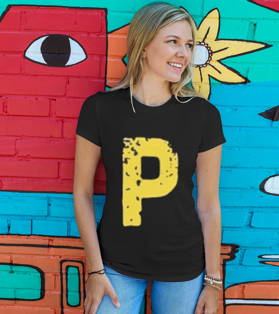 2026 Pirates IUP Night Yellow Pirate Letter P T-Shirt