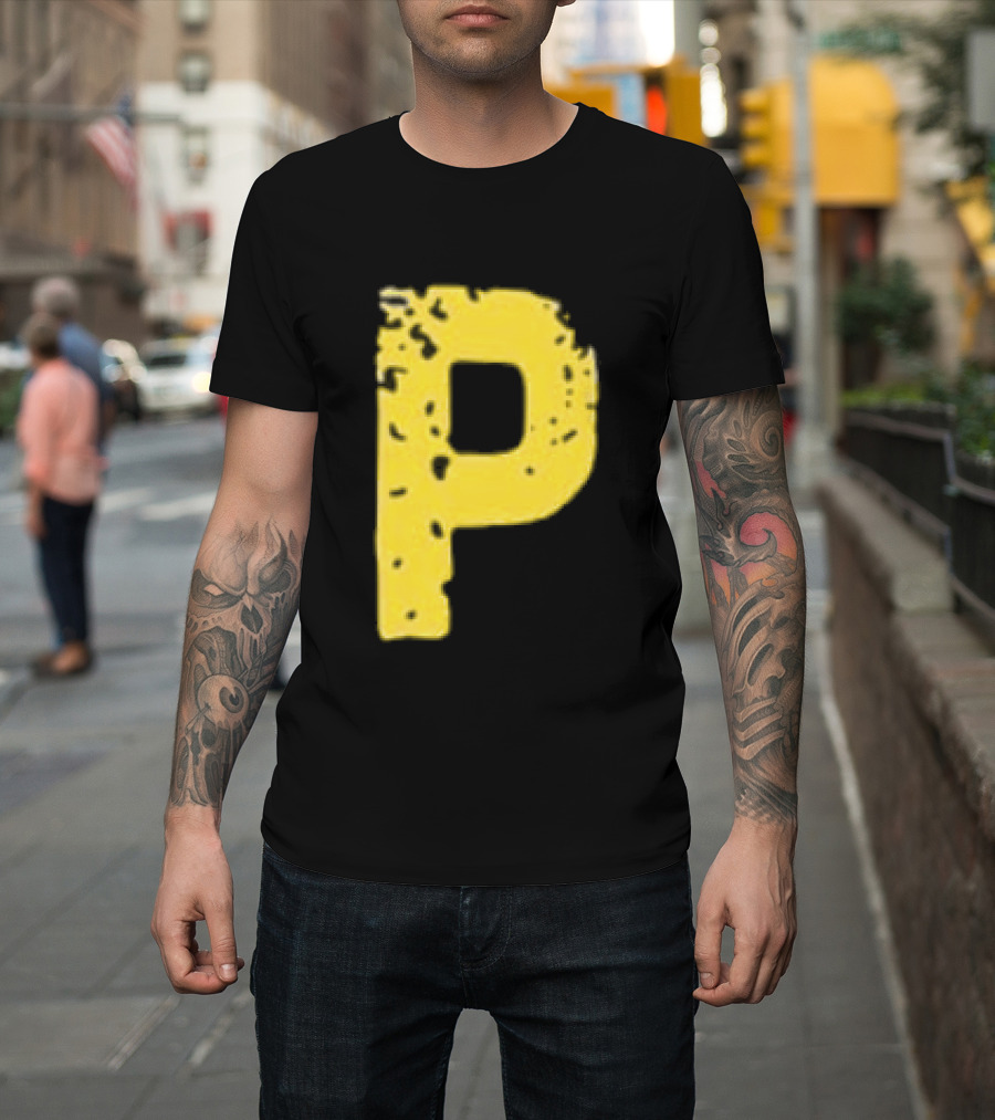 2026 Pirates IUP Night Yellow Pirate Letter P T-Shirt