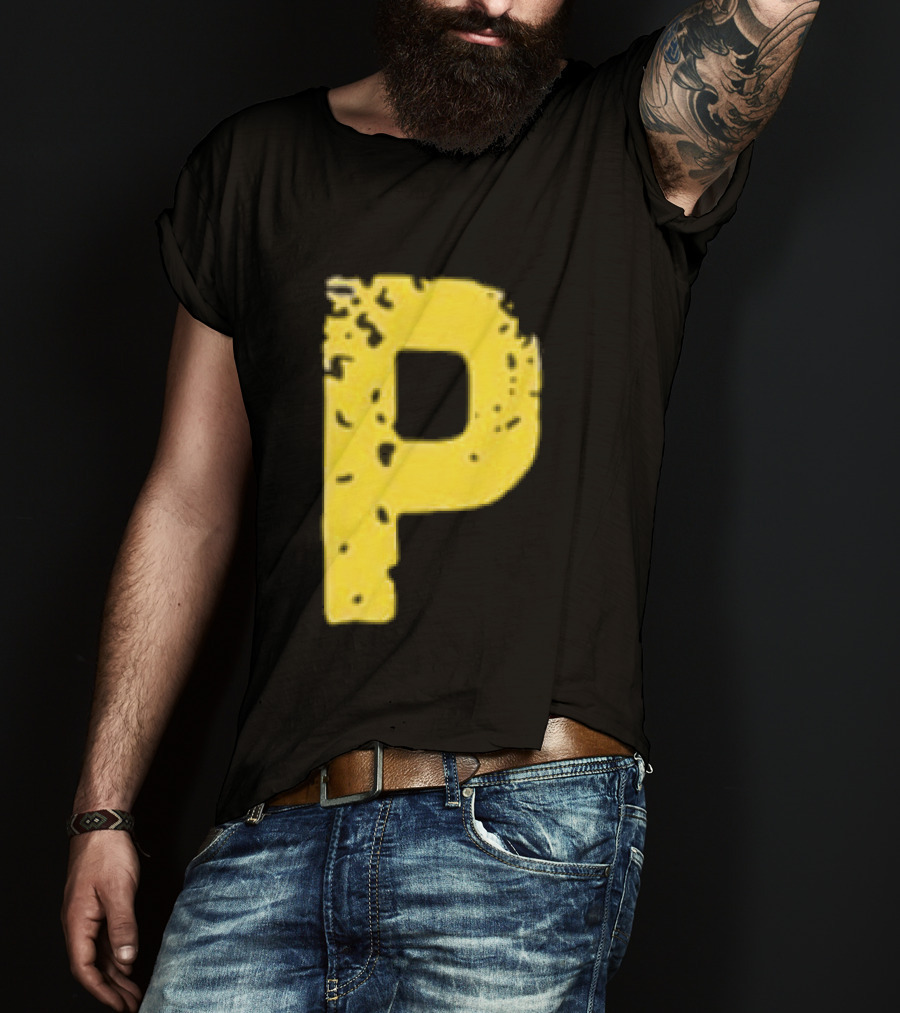 2026 Pirates IUP Night Yellow Pirate Letter P T-Shirt