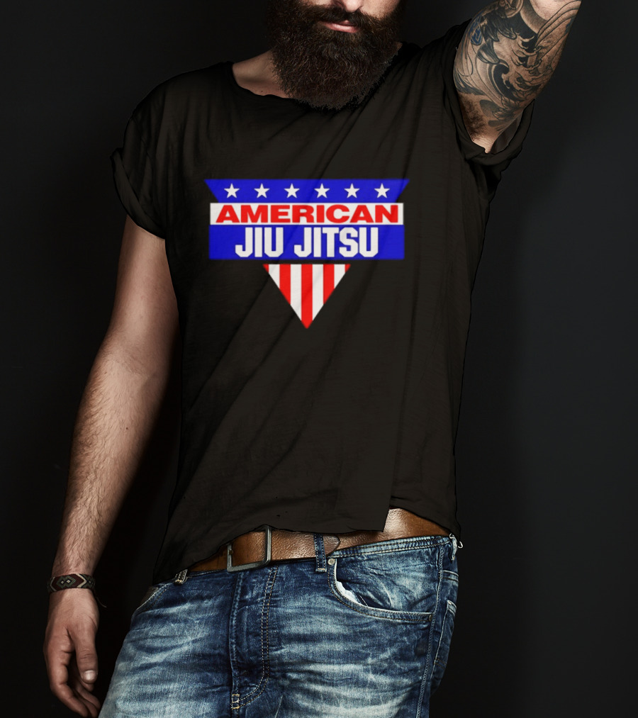 American Jiu Jitsu Stars And Stripes BJJ Martial Arts Grappling T-Shirt