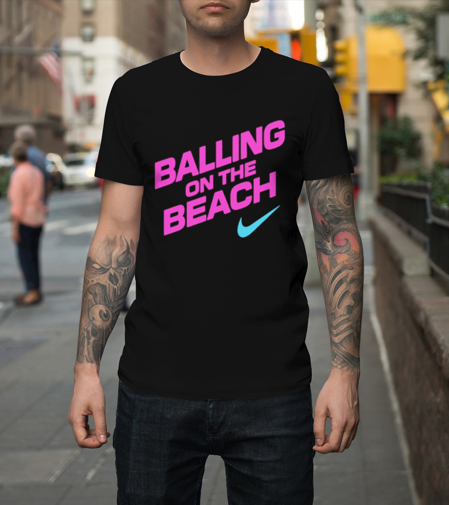 Balling On The Beach Nike Swoosh T-Shirt