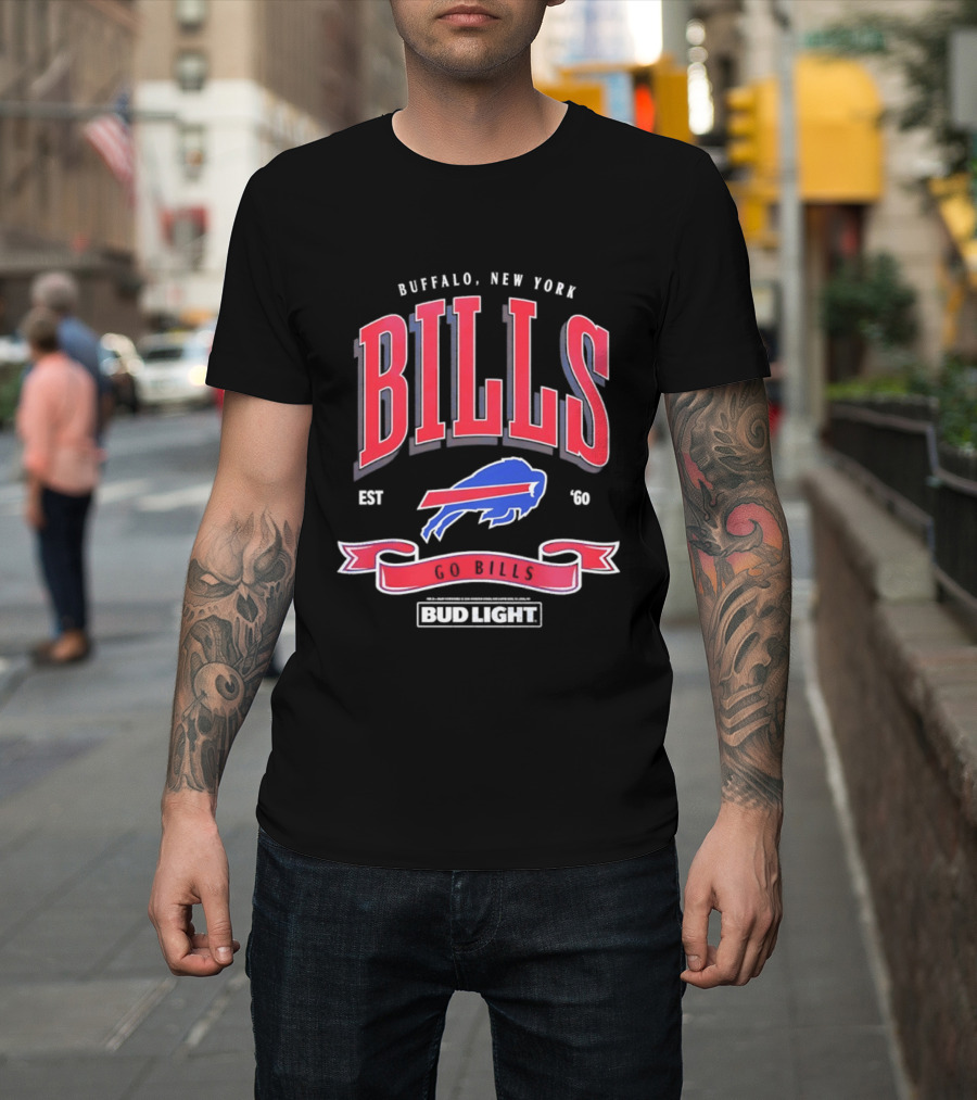 Buffalo New York Bills Est 1960 Go Bills Bud Light T-Shirt