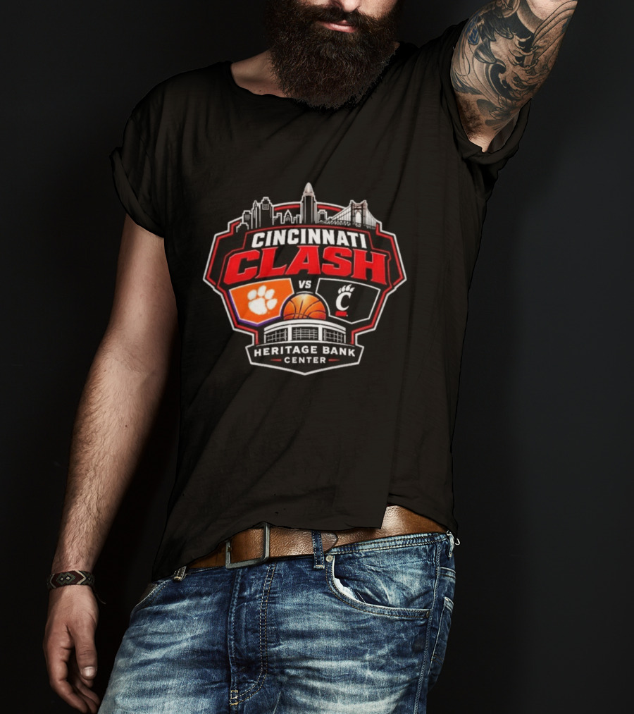 Clemson Vs Cincy Cincinnati Clash Heritage Bank Center 2026 T-Shirt
