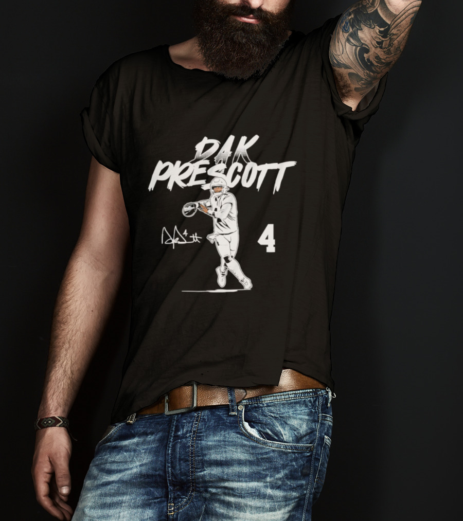 Dak Prescott 4 Dallas Cowboys 2026 Star Pose T-Shirt