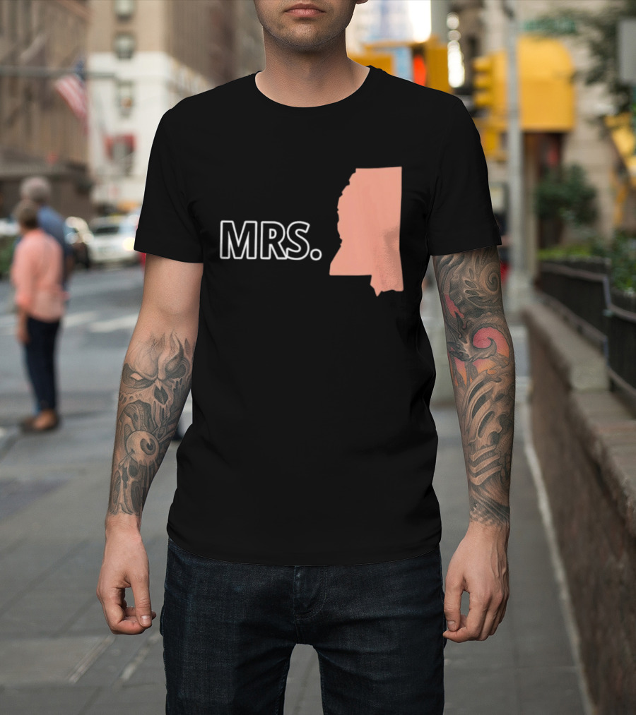 Mrs Mississippi State Map T-Shirt