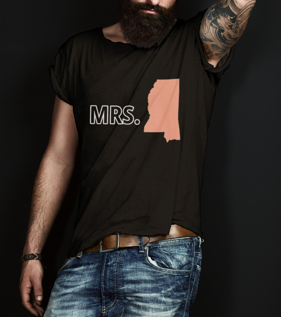Mrs Mississippi State Map T-Shirt