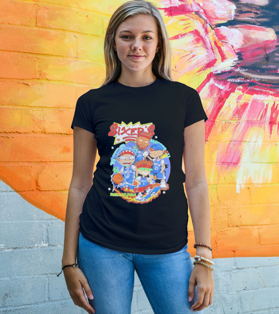 Philadelphia Sixers Basketball Rugrats Characters T-Shirt