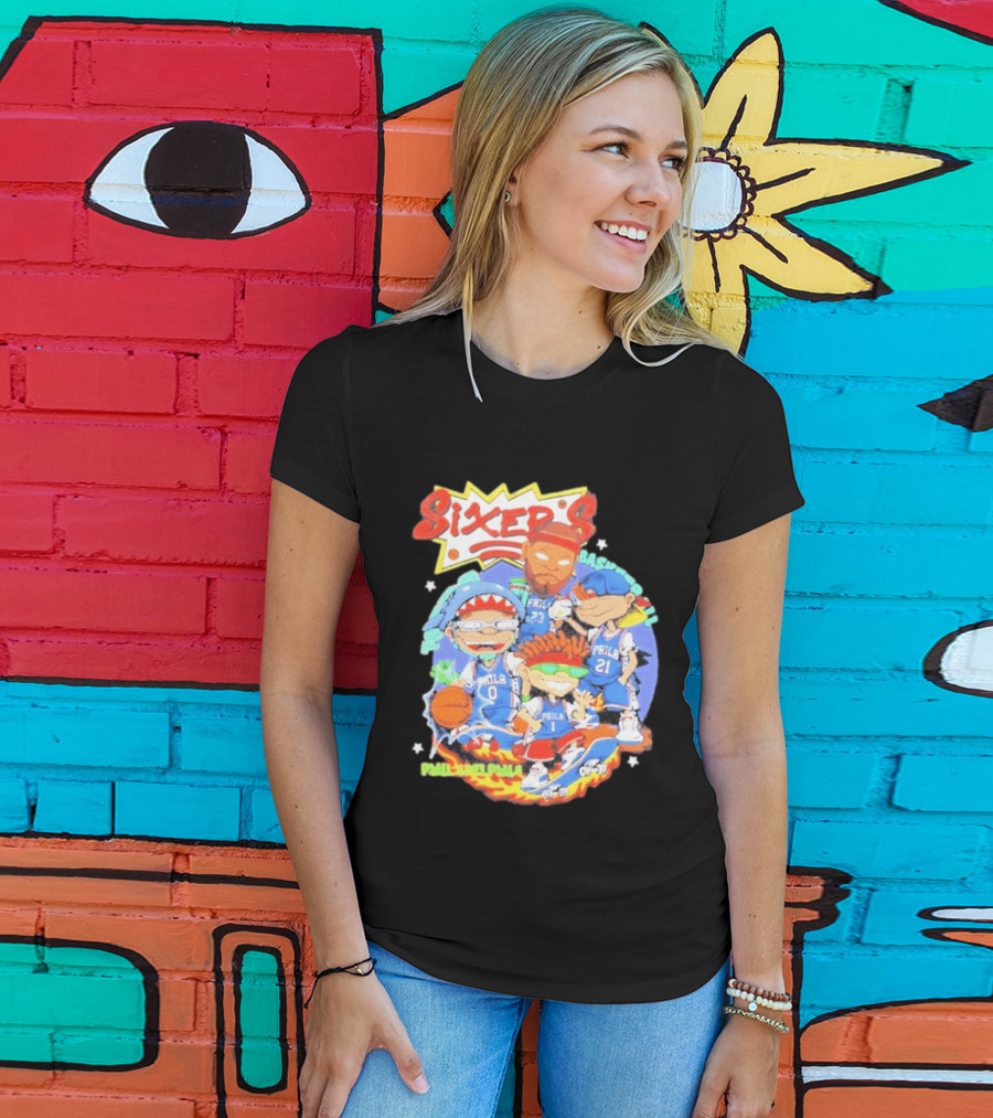 Philadelphia Sixers Basketball Rugrats Characters T-Shirt