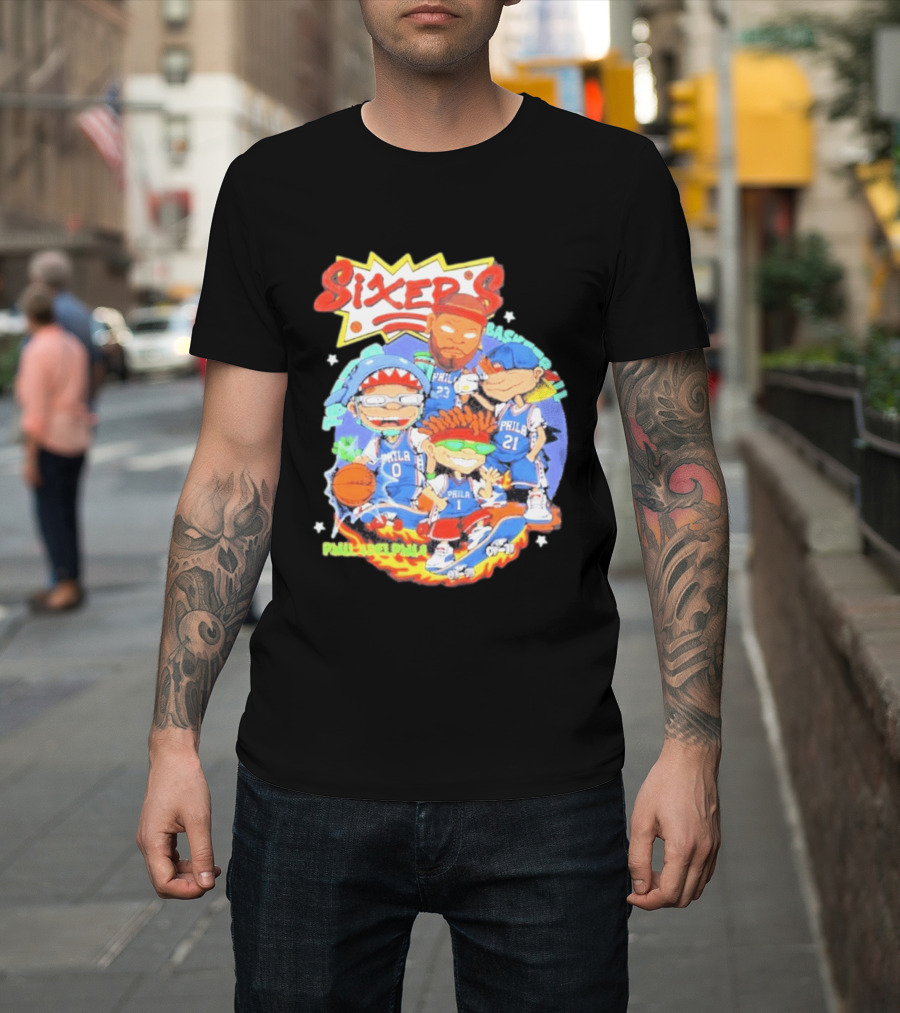 Philadelphia Sixers Basketball Rugrats Characters T-Shirt