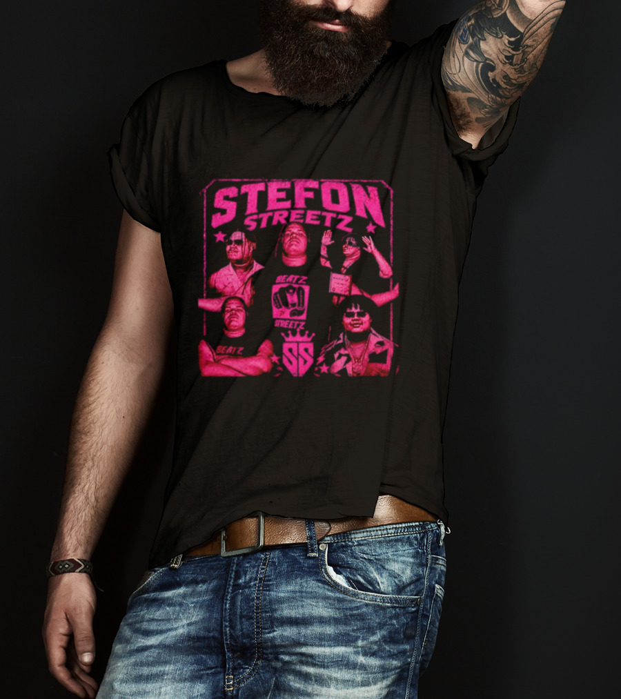 Stefon Streetz Pink Stars And Faces T-Shirt
