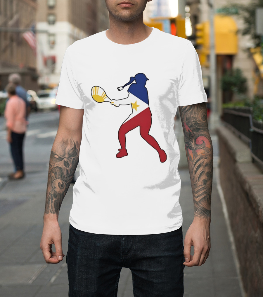 Alexandra Eala Tennis Player Silhouette Philippines Flag T-Shirt