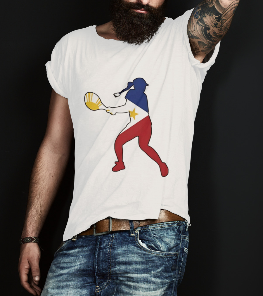 Alexandra Eala Tennis Player Silhouette Philippines Flag T-Shirt