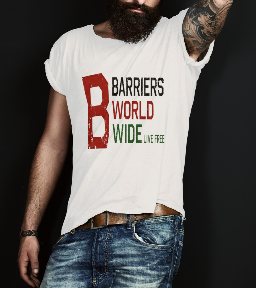 Barriers World Wide Live Free Streetwear Red Green T-Shirt