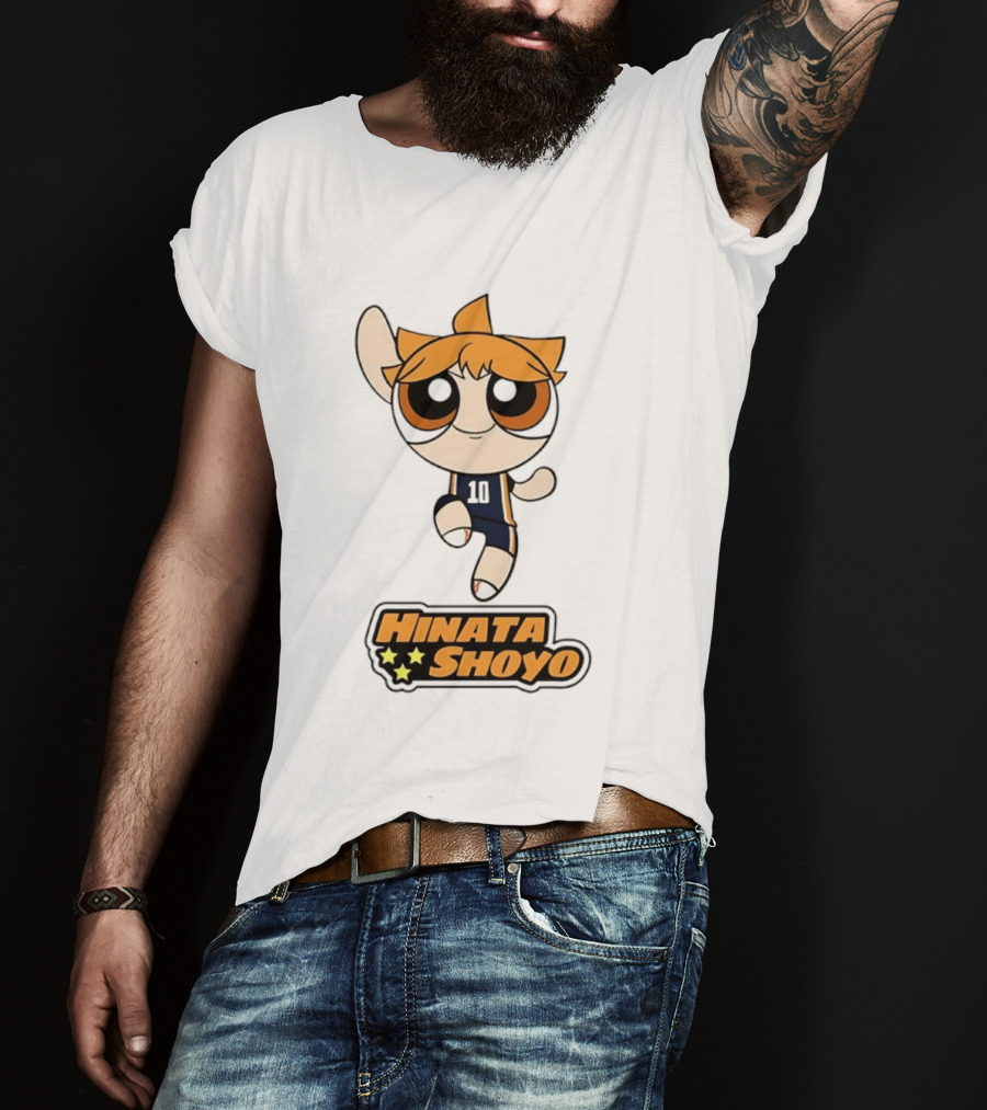 Hinata Shoyo Haikyuu Powerpuff Girls Crossover Anime Volleyball Player T-Shirt