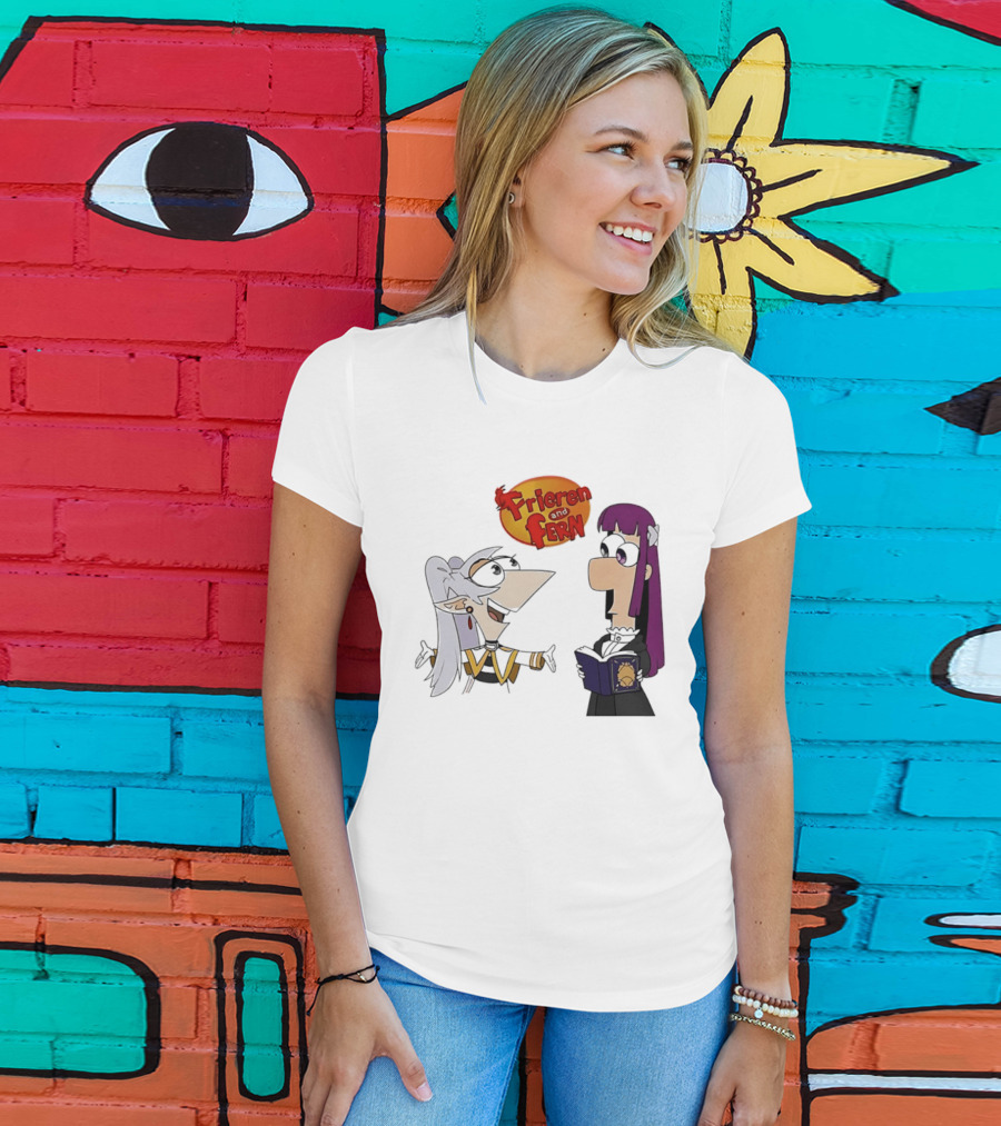 Frieren And Fern Phineas And Ferb Crossover Beyond Journey's End T-Shirt