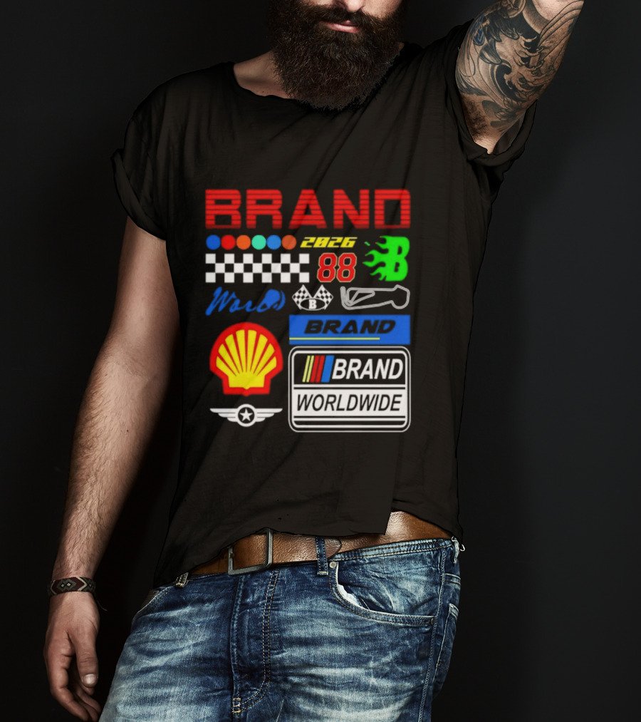 Brand 88 Worldwide Racing Motorsport Checkered Shell 2026 T-Shirt