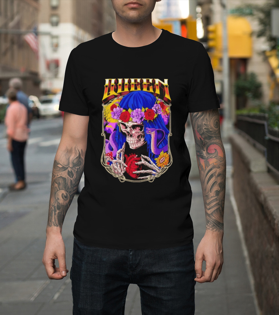 Til Death Skeleton Fiesta Cobra Floral Skeleton Tattoo T-Shirt