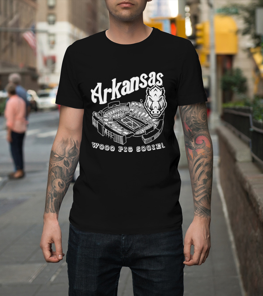 Arkansas Woo Pig Sooie Football Cardinal Stadium T-Shirt