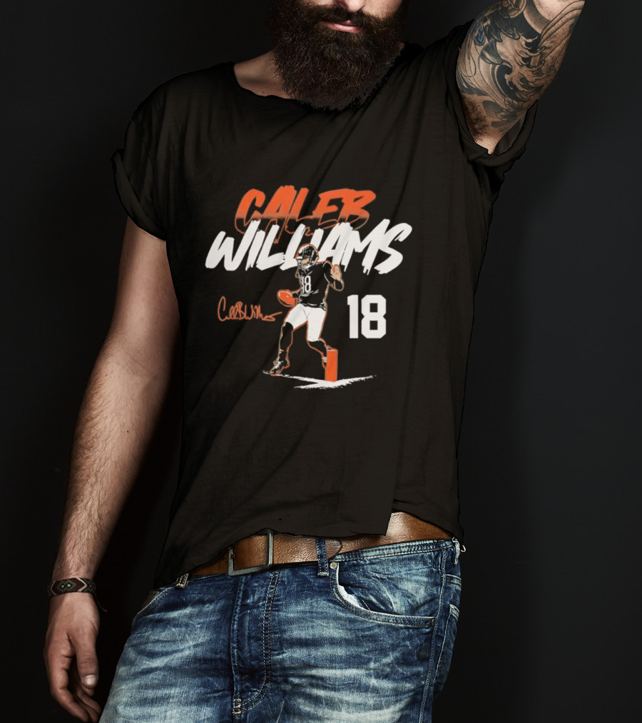 Caleb Williams 18 Chicago Bears 2026 Quarterback Pose T-Shirt