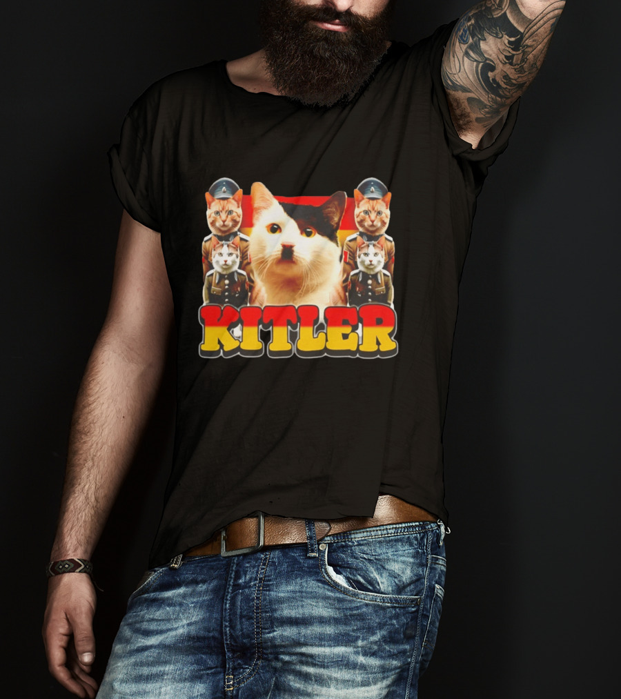 Kitler Meme Cat With German Flag And Cats In Uniforms T-Shirt