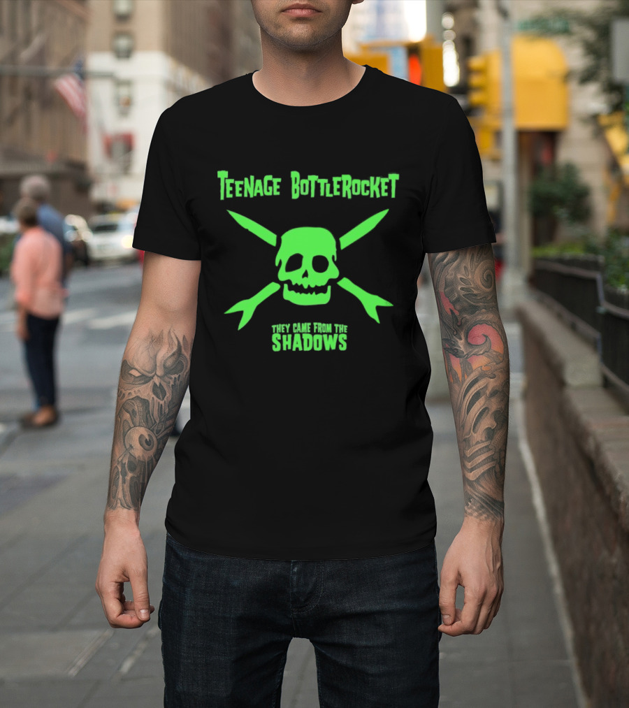 Teenage Bottlerocket Neon Skull Crossbones They Came From The Shadows T-Shirt