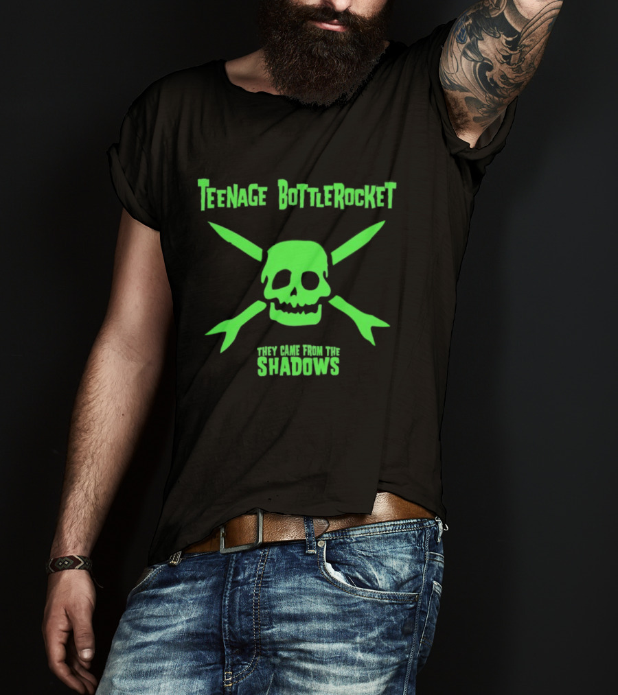 Teenage Bottlerocket Neon Skull Crossbones They Came From The Shadows T-Shirt