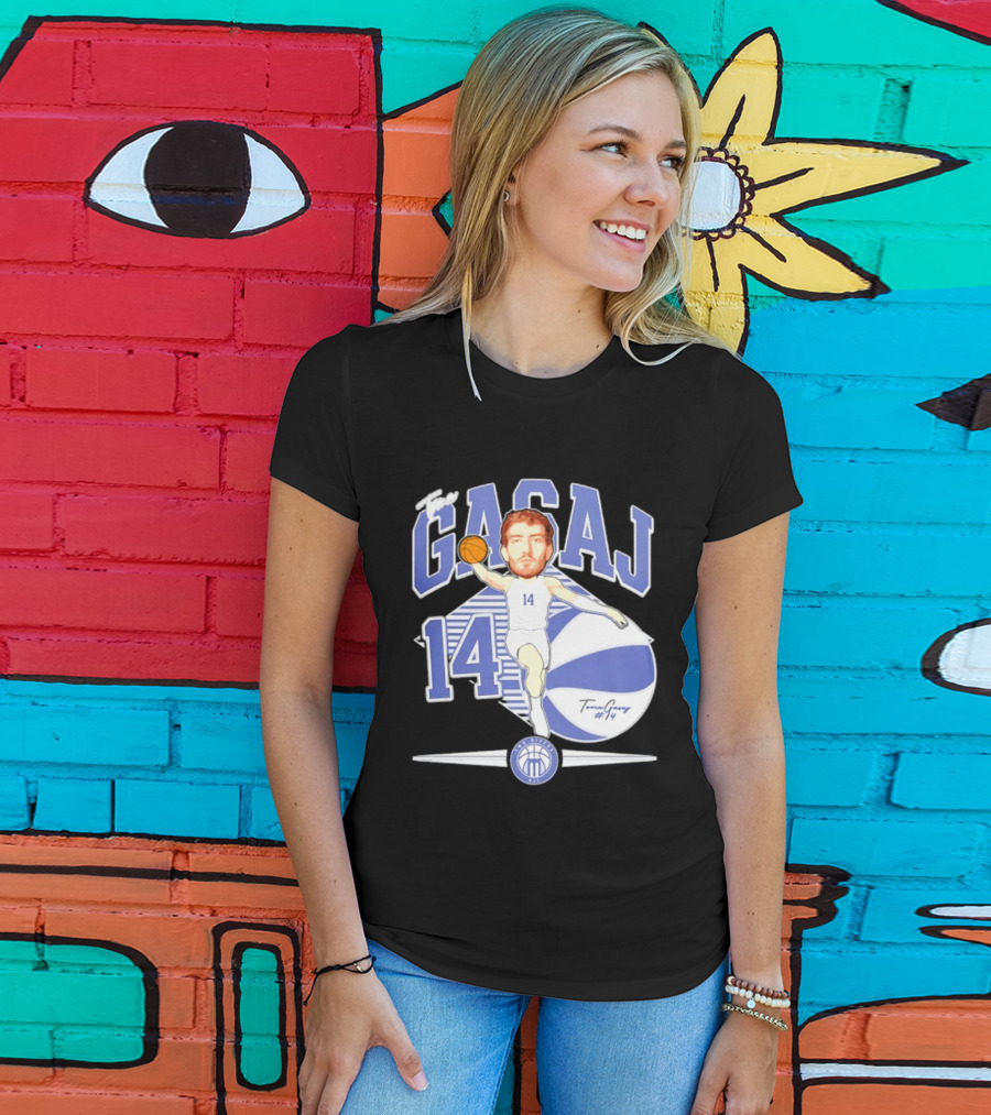 The Gasaj 14 Marietta College Athletics Basketball Caricature T-Shirt