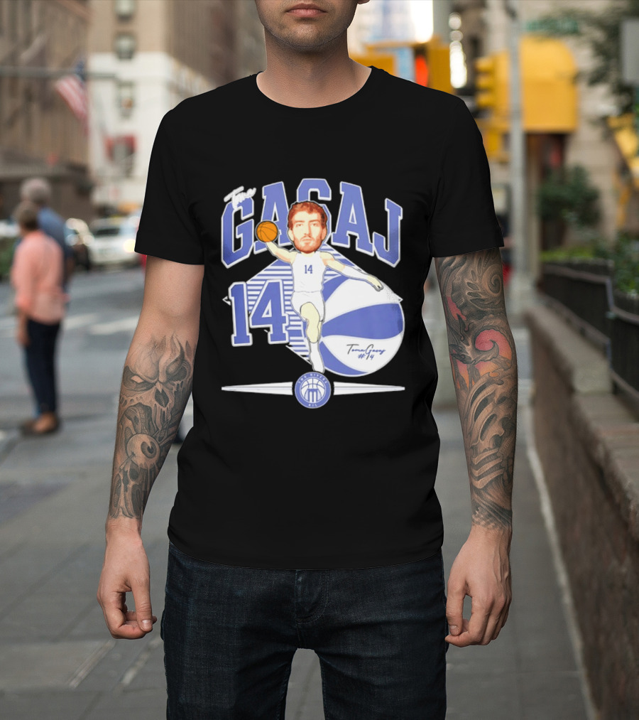 The Gasaj 14 Marietta College Athletics Basketball Caricature T-Shirt