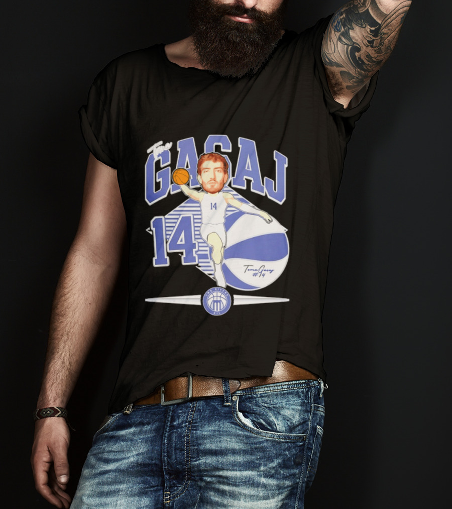 The Gasaj 14 Marietta College Athletics Basketball Caricature T-Shirt