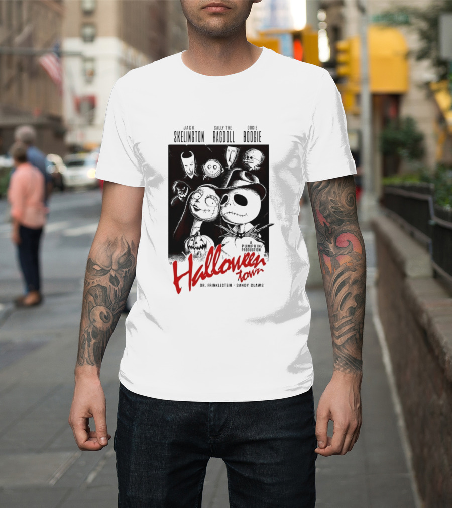Halloween Town Jack Skellington Sally The Ragdoll Oogie Boogie Dr. Finkelstein Sandy Claws T-Shirt