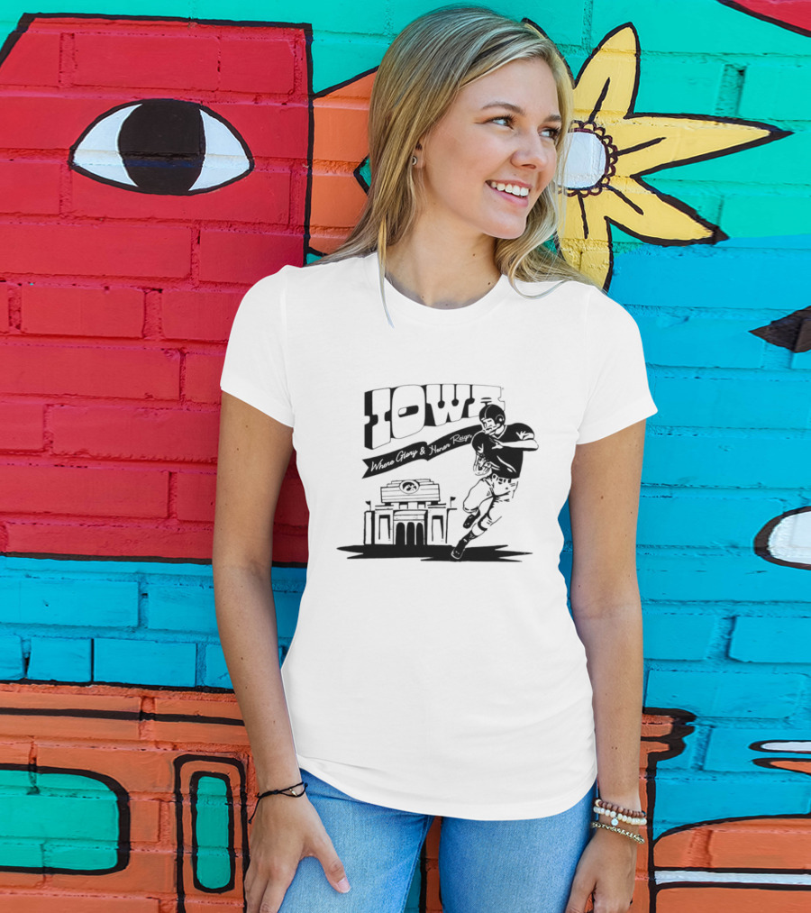 Iowa Stadium Glory And Honor Reign Football Scene T-Shirt