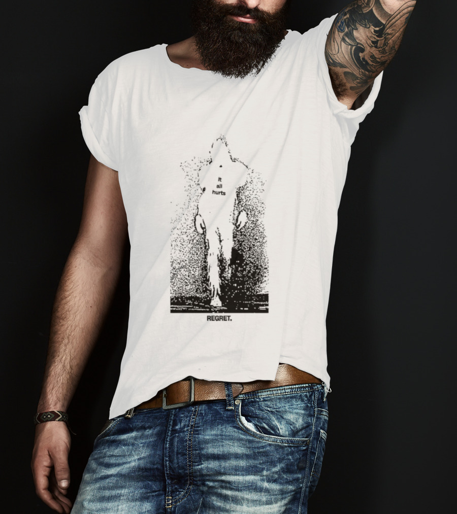 It All Hurts Regret Sadness Existential Skeleton Ghostly Figure T-Shirt