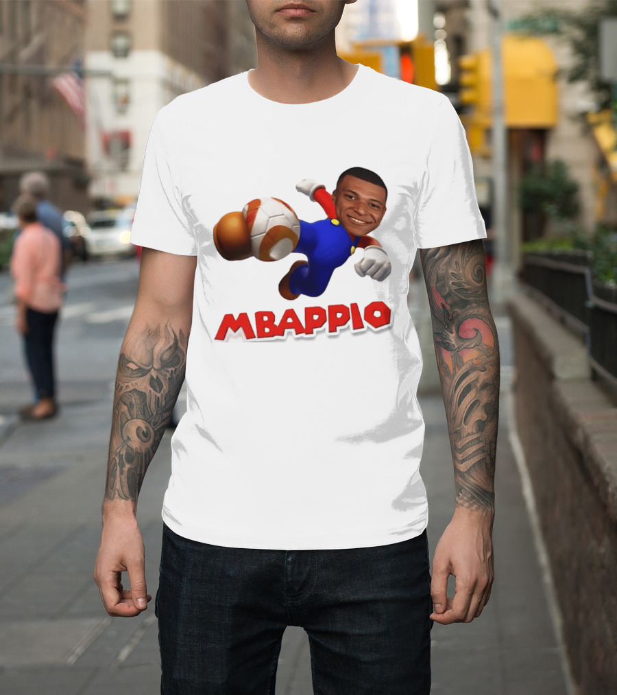 Kylian Mbappe Mbappio X Mario Meme Football T-Shirt