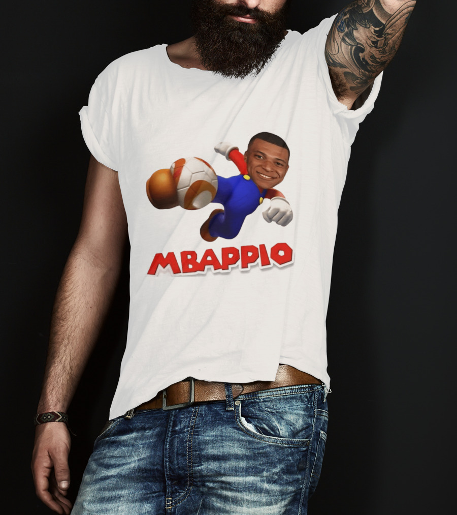 Kylian Mbappe Mbappio X Mario Meme Football T-Shirt