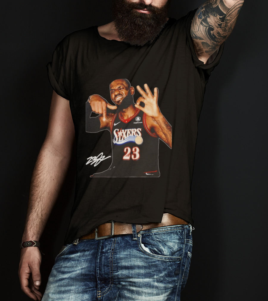 LeBron James Philadelphia Sixers Basketball Jersey Number 23 T-Shirt