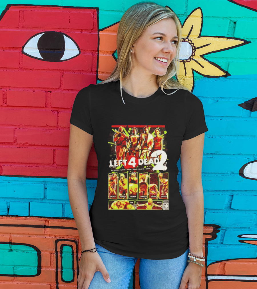 Left 4 Dead 2 Nobody Survives Forever Bill Zoey Francis Louis Hunter Boomer Charger Spitter Tank Witch T-Shirt