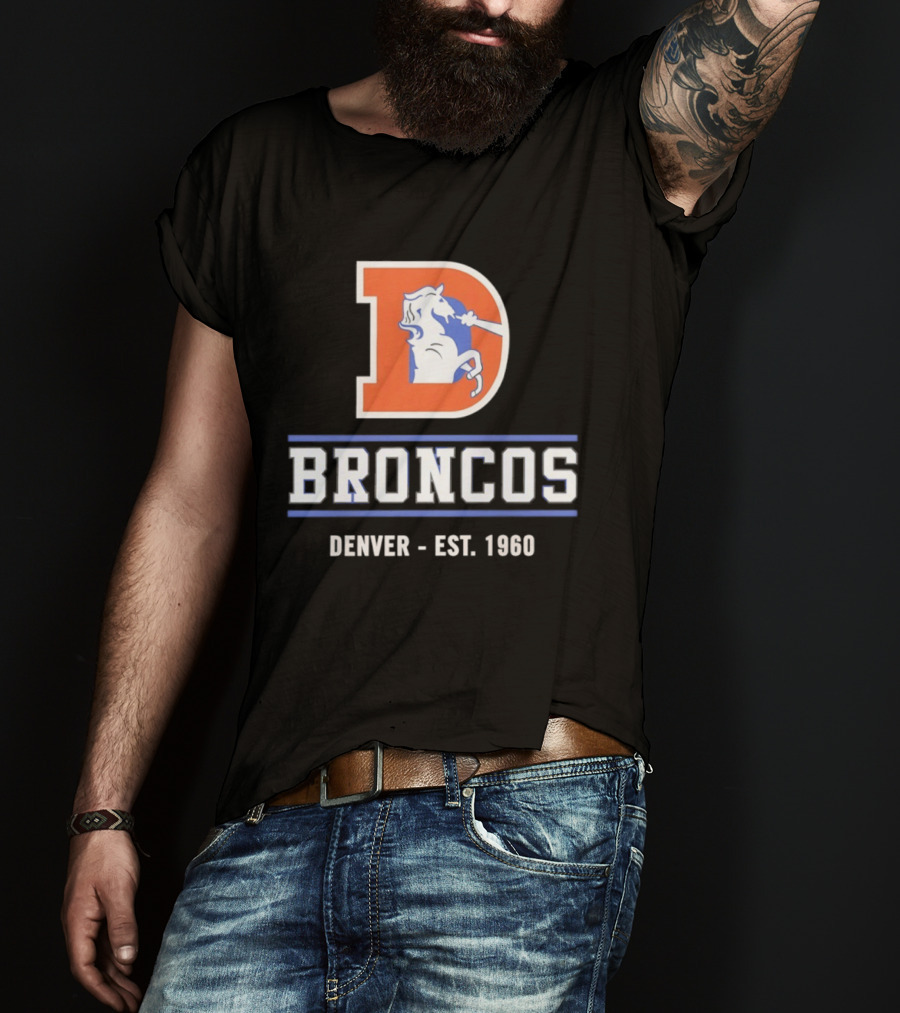 Denver Broncos D Logo Vintage Est 1960 Retro Team Spirit T-Shirt
