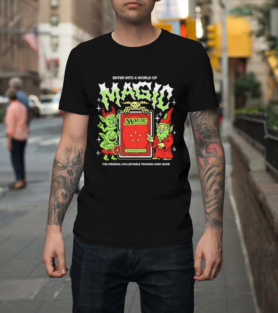 Enter Into A World Of Magic The Gathering Deckmaster Original Collectible Trading Card Game T-Shirt