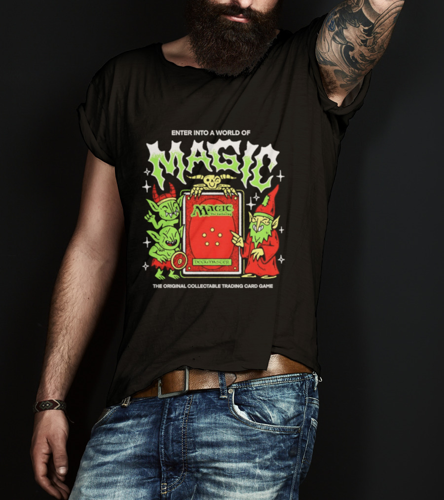 Enter Into A World Of Magic The Gathering Deckmaster Original Collectible Trading Card Game T-Shirt