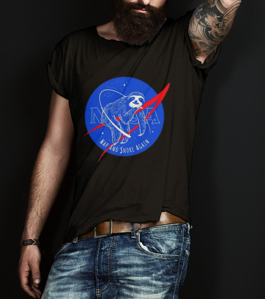 NASA Sloth Nap And Snore Again Space T-Shirt