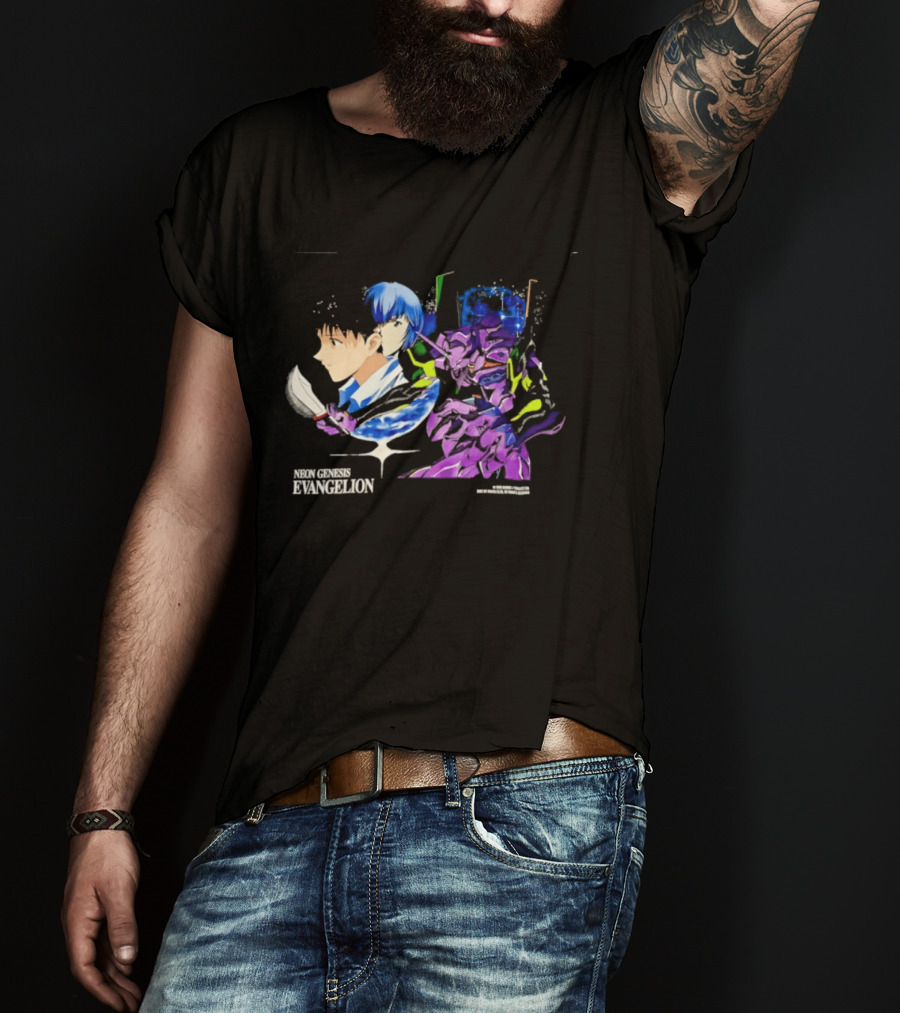 Neon Genesis Evangelion Shinji Ikari Rei Ayanami Eva Unit 01 Anime Iconic Characters T-Shirt