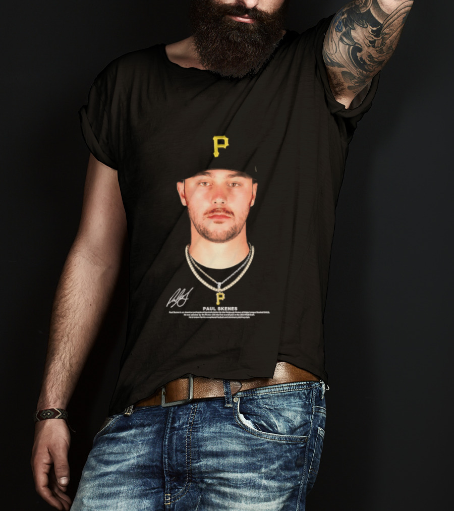 Paul Skenes Pittsburgh Pirates MLB Player Portrait And Signature T-Shirt