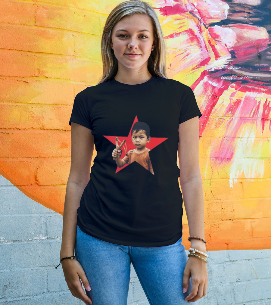 Kid Silop Goblog Anjing Loba Waduk Red Star Sling Shot 2 Sided T-Shirt