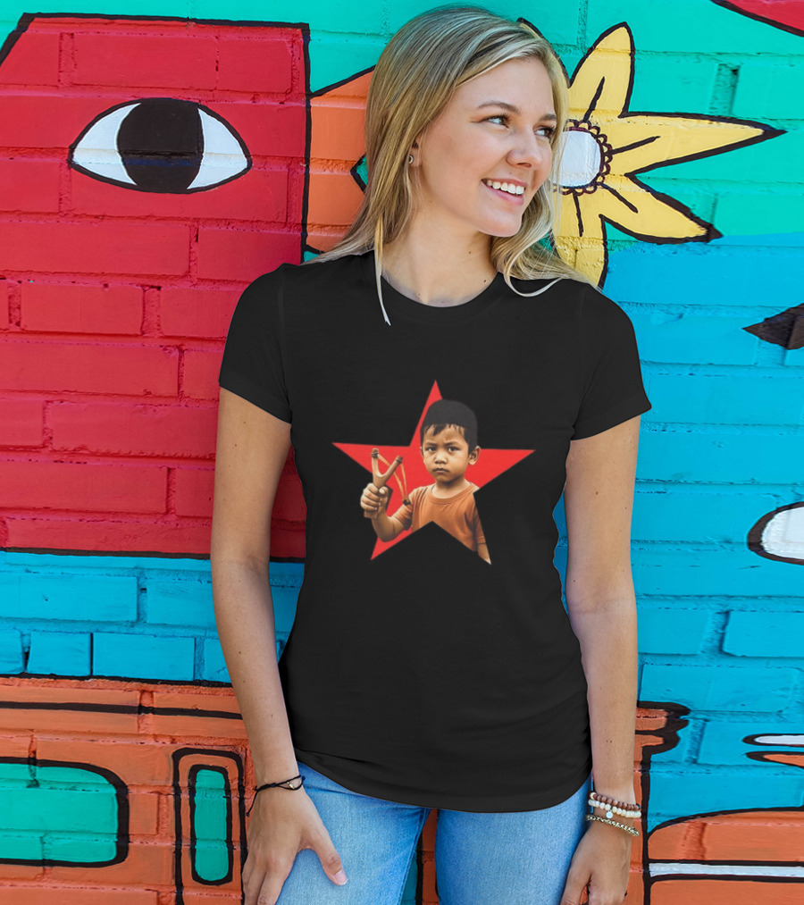 Kid Silop Goblog Anjing Loba Waduk Red Star Sling Shot 2 Sided T-Shirt