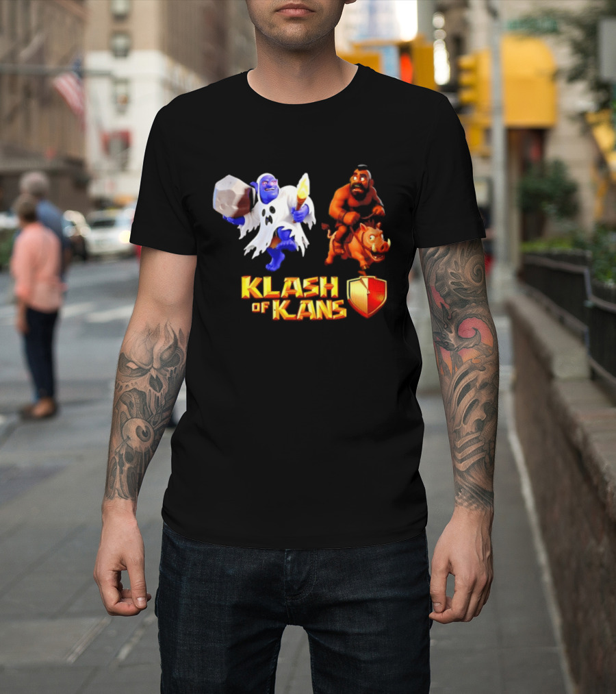 Klash Of Kans Clash Of Clans Mobile Game Barbarian Giant Characters T-Shirt