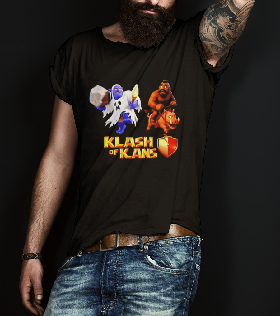 Klash Of Kans Clash Of Clans Mobile Game Barbarian Giant Characters T-Shirt