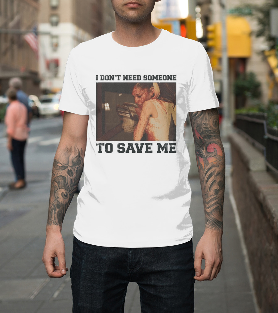 Ariana Grande I Don't Need Someone To Save Me White T-Shirt