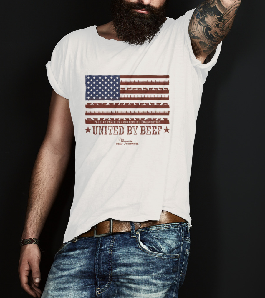 United By Beef Minnesota Beef Council American Flag Stars And Stripes T-Shirt